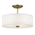 Shailene Three Light Semi Flush Mount in Natural Brass