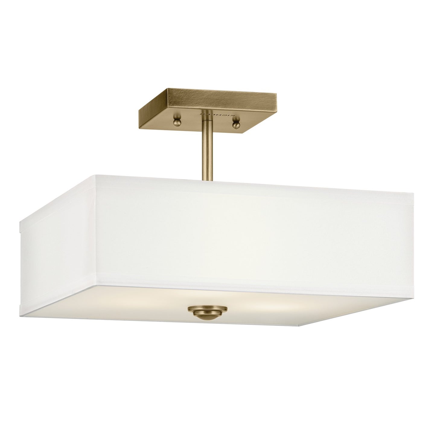 Shailene Three Light Semi Flush Mount in Natural Brass