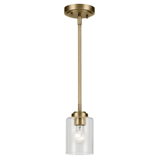 Winslow One Light Mini Pendant in Natural Brass