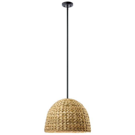 Raffiana One Light Mini Pendant in Black