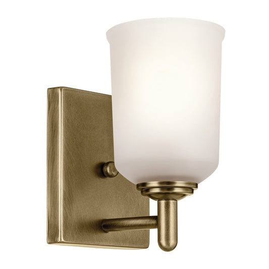 Shailene One Light Wall Sconce in Natural Brass