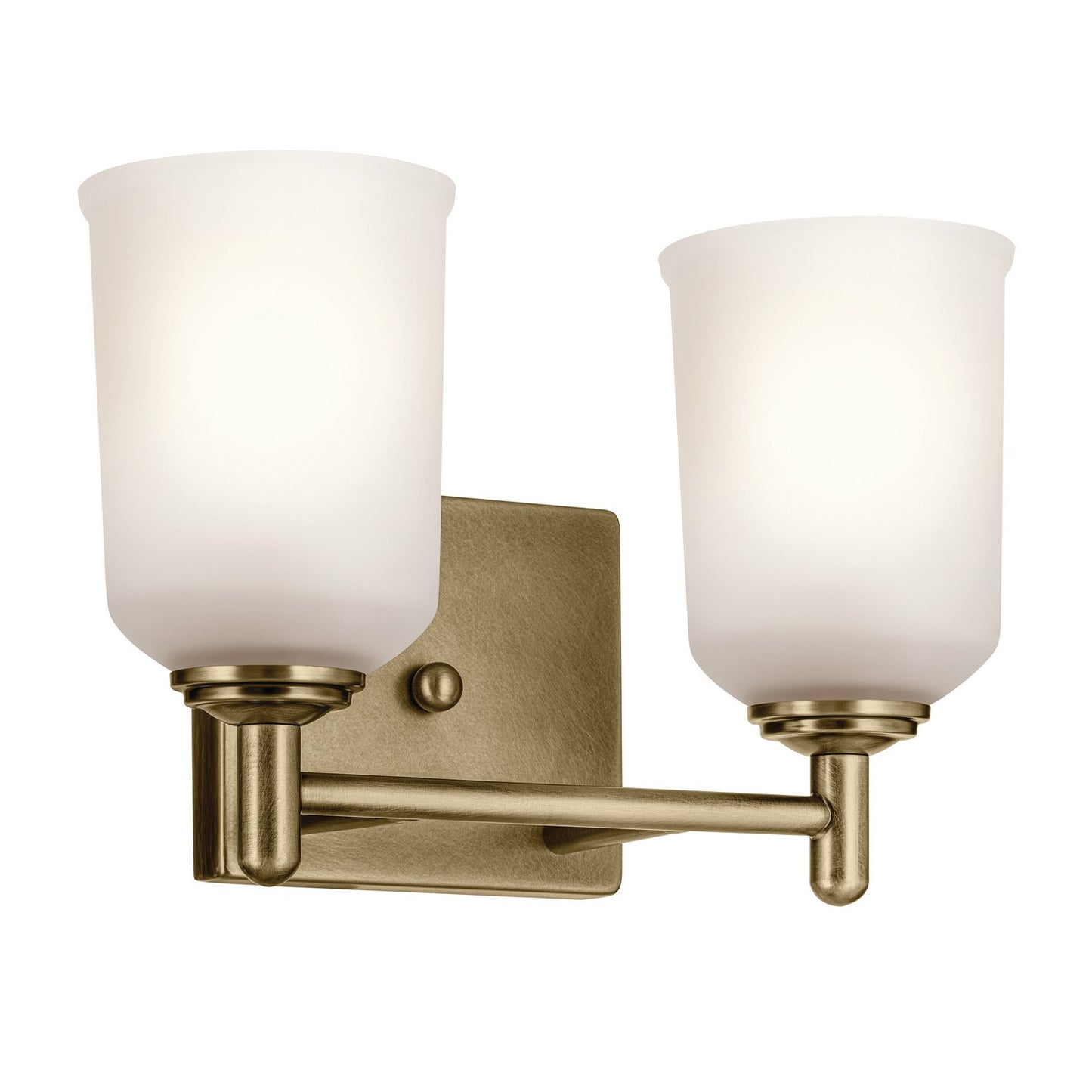 Shailene Two Light Bath in Natural Brass