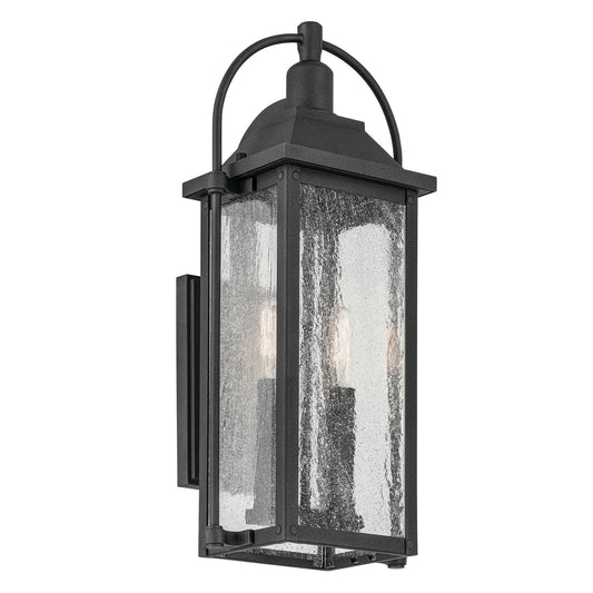 Harbor Row Two Light Outdoor Wall Mount in Textured Black