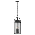 Harbor Row Four Light Outdoor Pendant in Textured Black