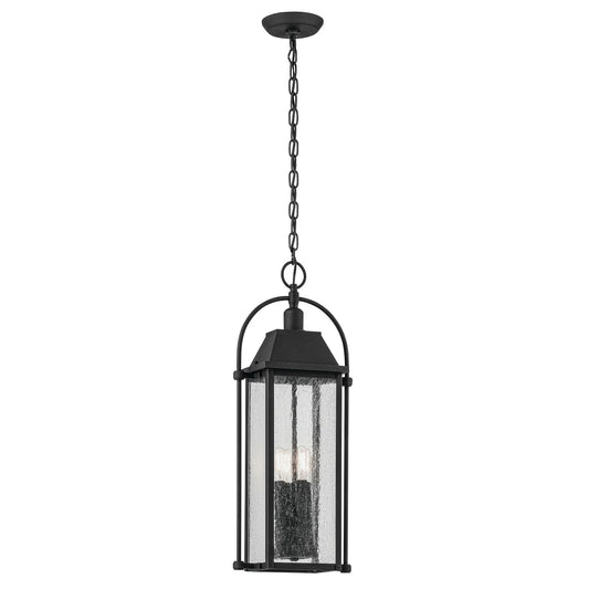 Harbor Row Four Light Outdoor Pendant in Textured Black