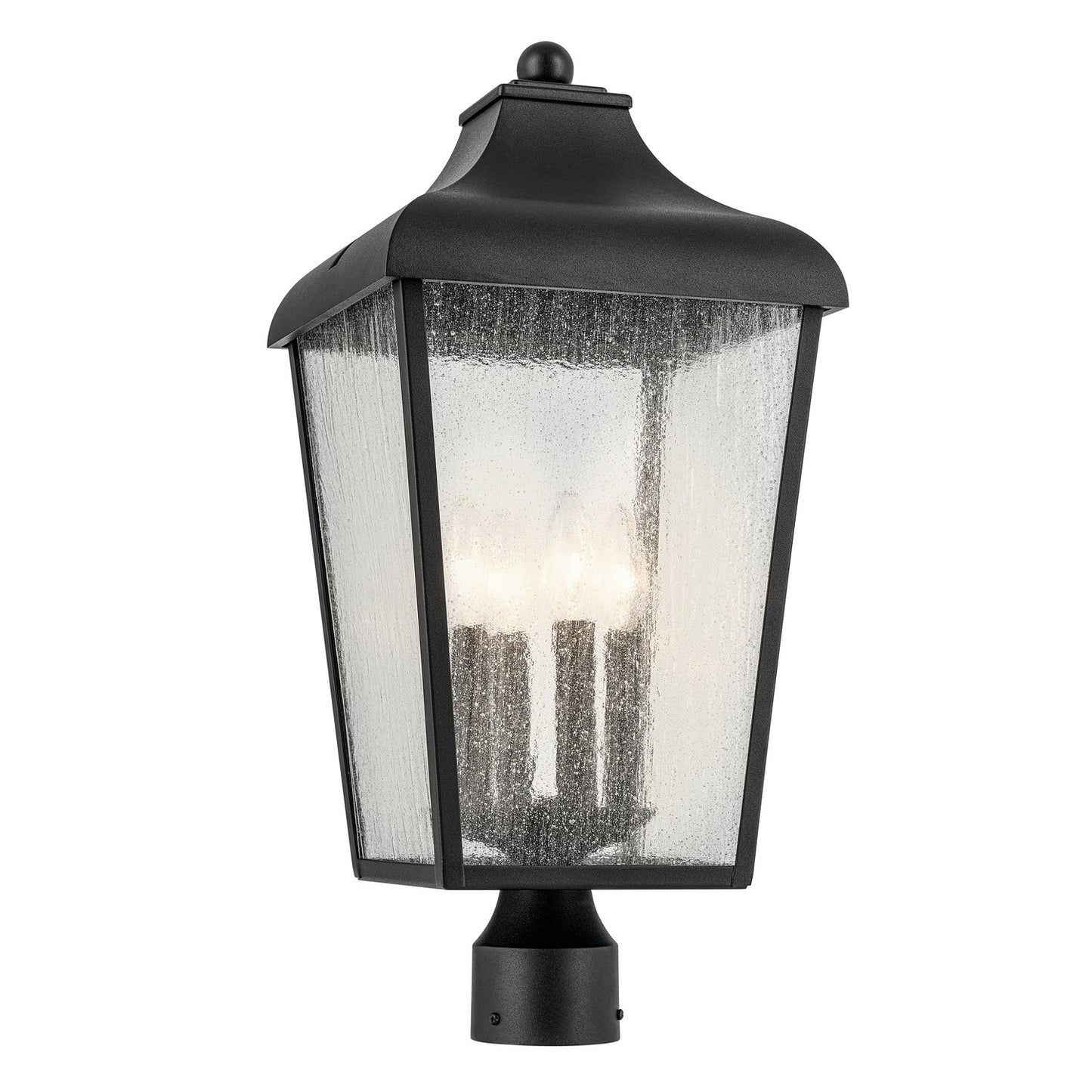 Forestdale Four Light Outdoor Post Mount in Textured Black
