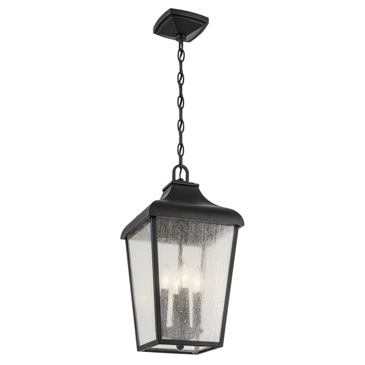 Forestdale Four Light Outdoor Pendant in Textured Black