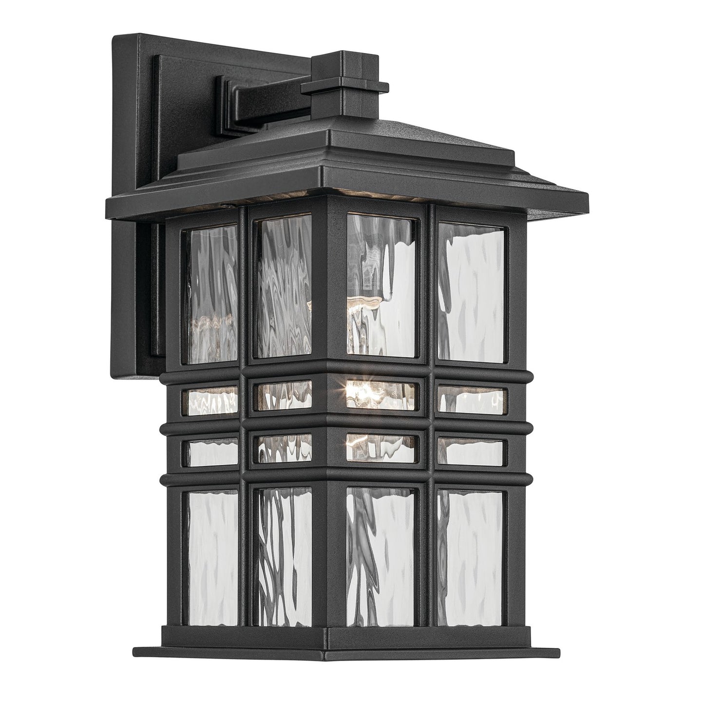 Beacon Square One Light Outdoor Wall Mount in Textured Black