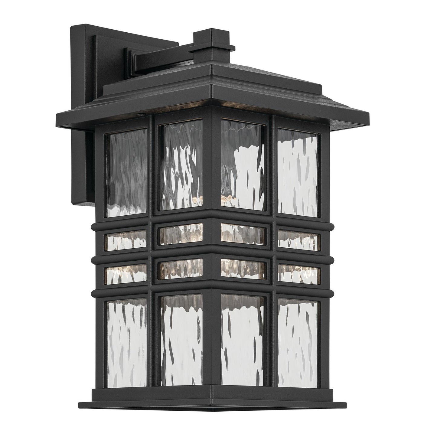 Beacon Square One Light Outdoor Wall Mount in Textured Black