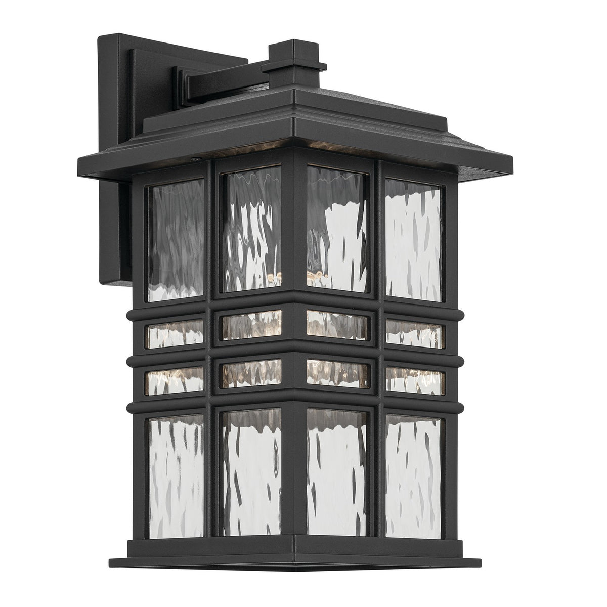 Beacon Square One Light Outdoor Wall Mount in Textured Black
