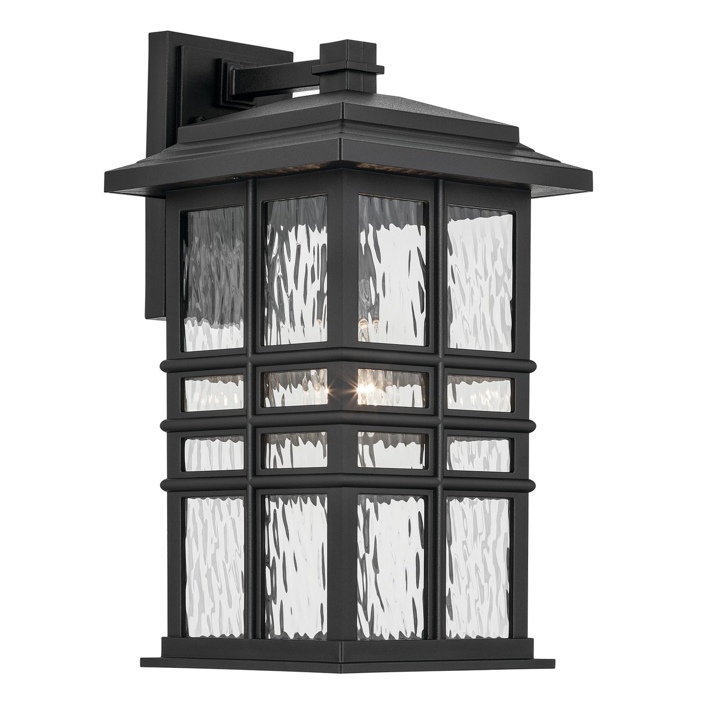 Beacon Square One Light Outdoor Wall Mount in Textured Black