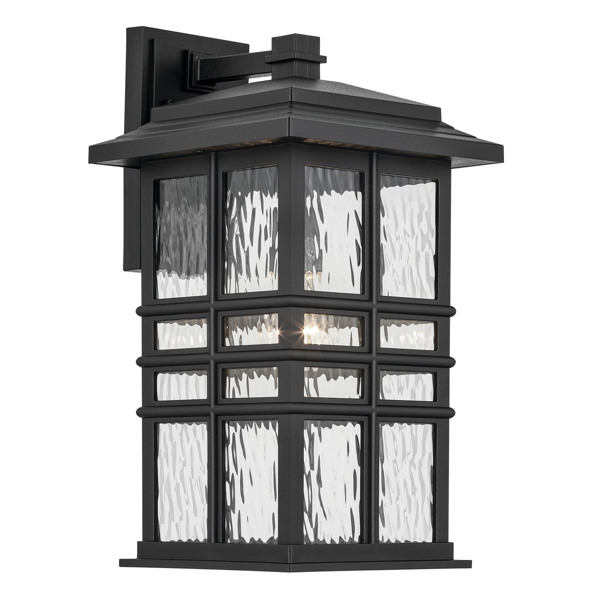 Beacon Square One Light Outdoor Wall Mount in Textured Black