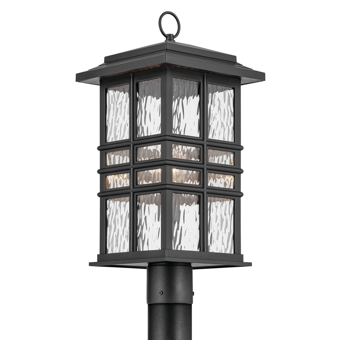 Beacon Square One Light Outdoor Post Mount in Textured Black