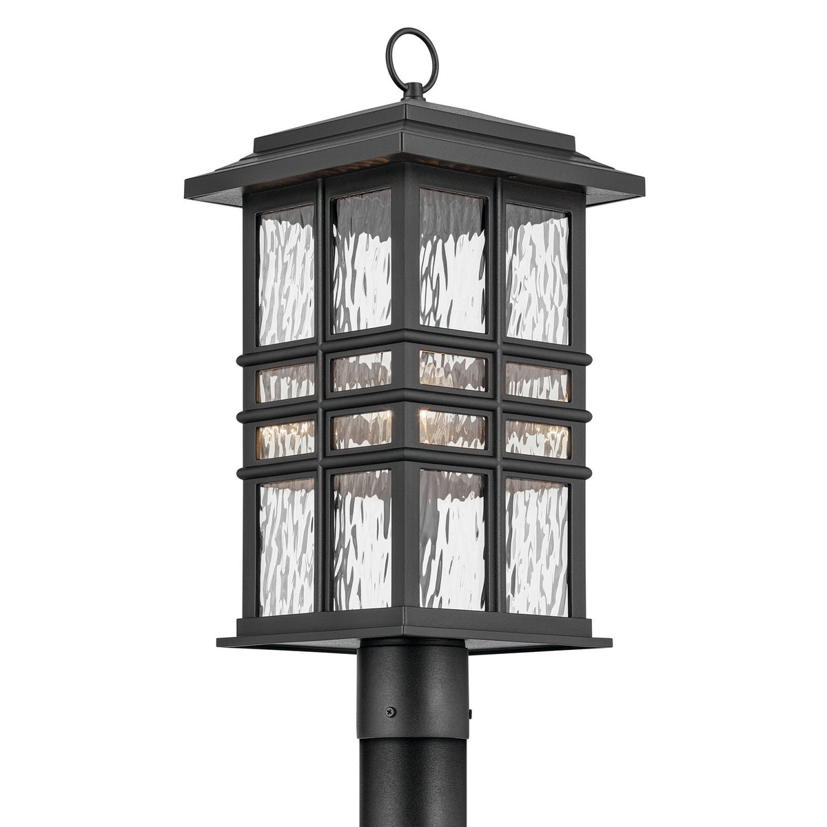 Beacon Square One Light Outdoor Post Mount in Textured Black