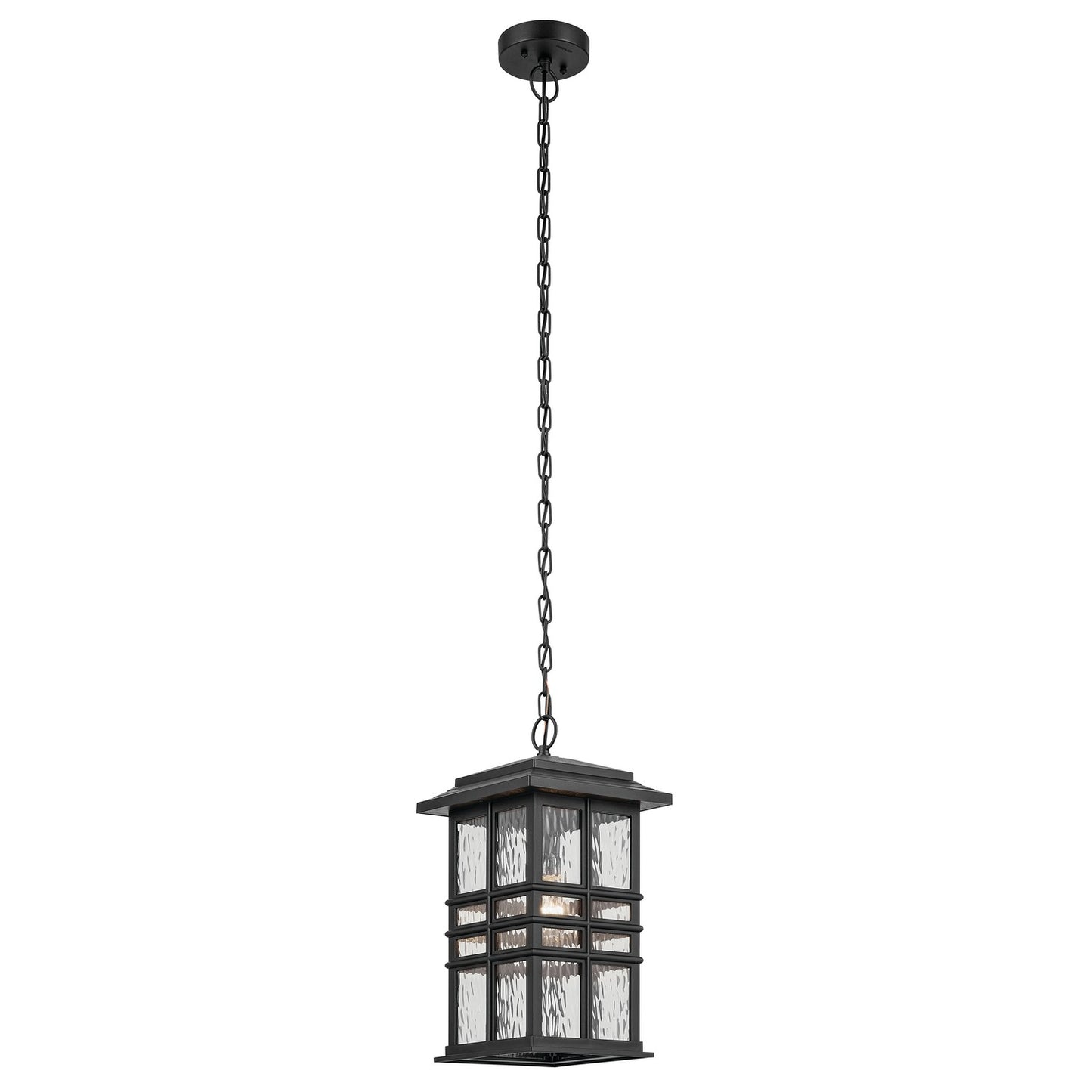 Beacon Square One Light Outdoor Pendant in Textured Black
