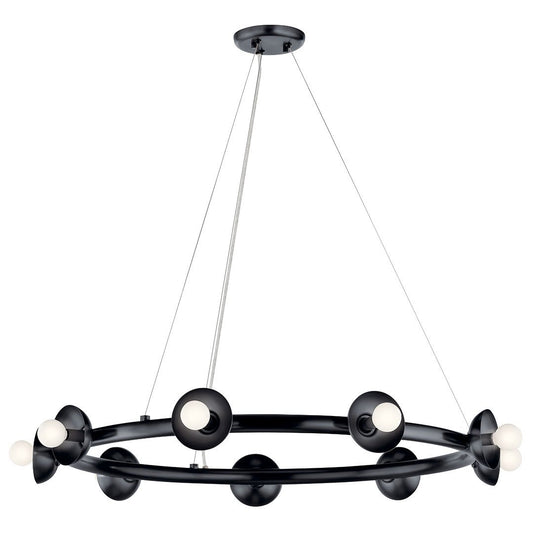 Palta Nine Light Chandelier in Black