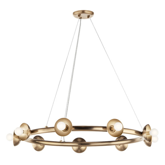 Palta Nine Light Chandelier in Champagne Bronze
