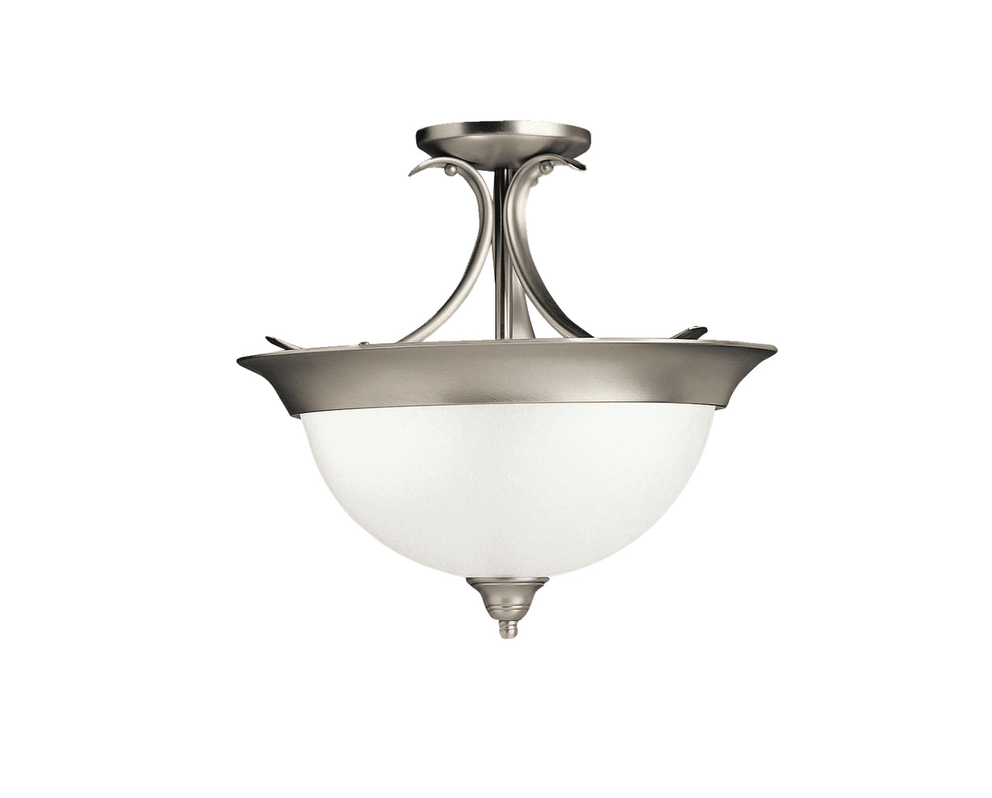 Dover Three Light Semi Flush Mount in Brushed Nickel