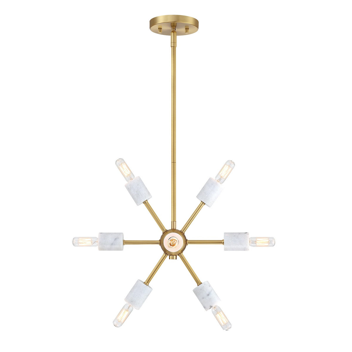 Star Dust Eight Light Pendant in Brushed Gold
