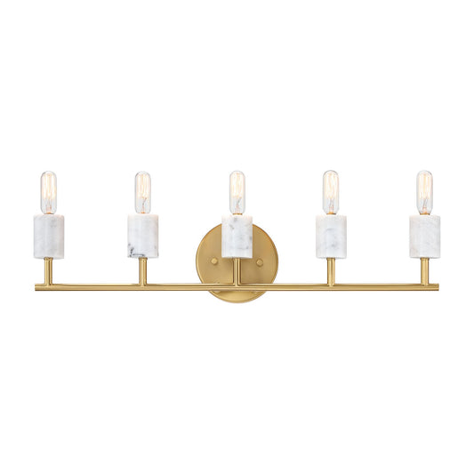 Star Dust Five Light Vanity in Brushed Gold