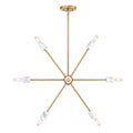 Star Dust Eight Light Chandelier in Brushed Gold