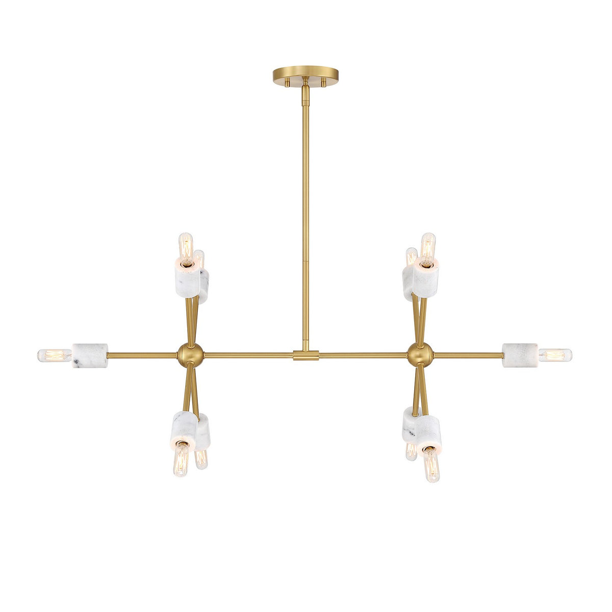 Star Dust Ten Light Island Pendant in Brushed Gold