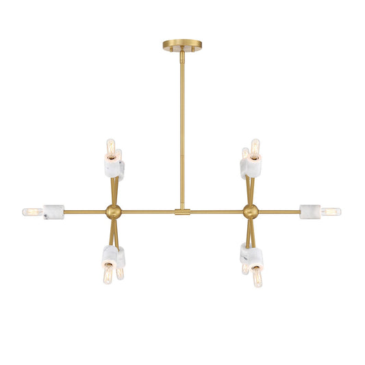Star Dust Ten Light Island Pendant in Brushed Gold