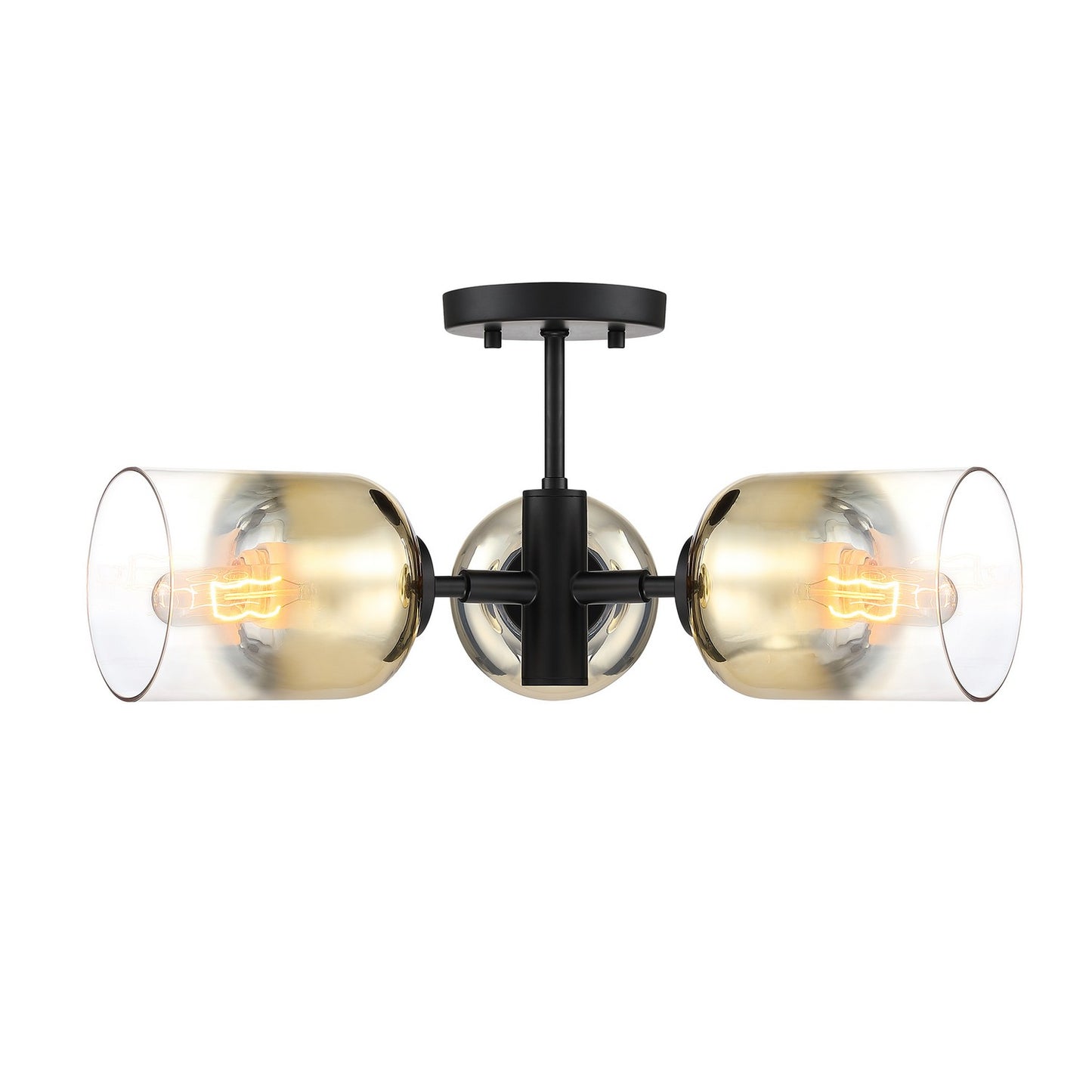Gatsby Three Light Semi Flush Mount in Matte Black