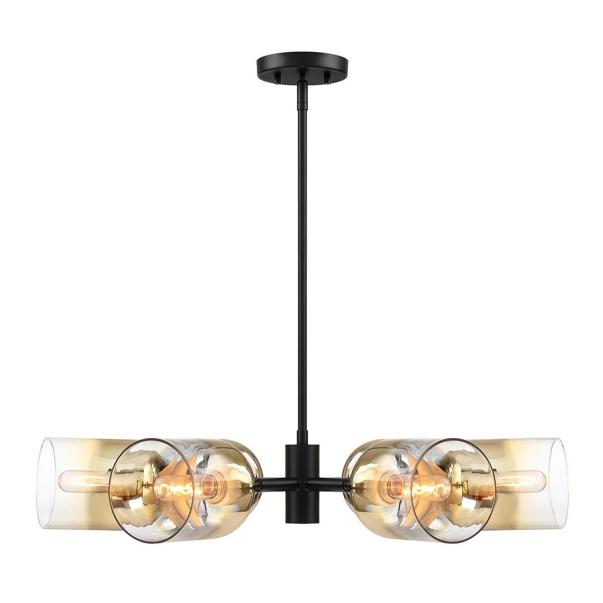Gatsby Six Light Chandelier in Matte Black