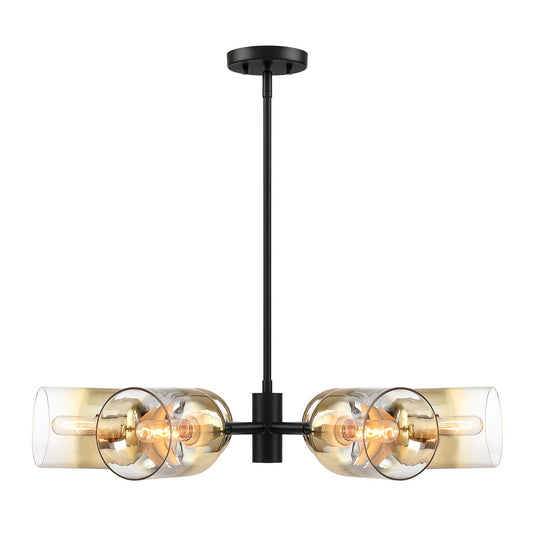 Gatsby Six Light Chandelier in Matte Black