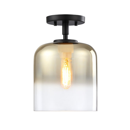 Gatsby One Light Semi Flush Mount in Matte Black