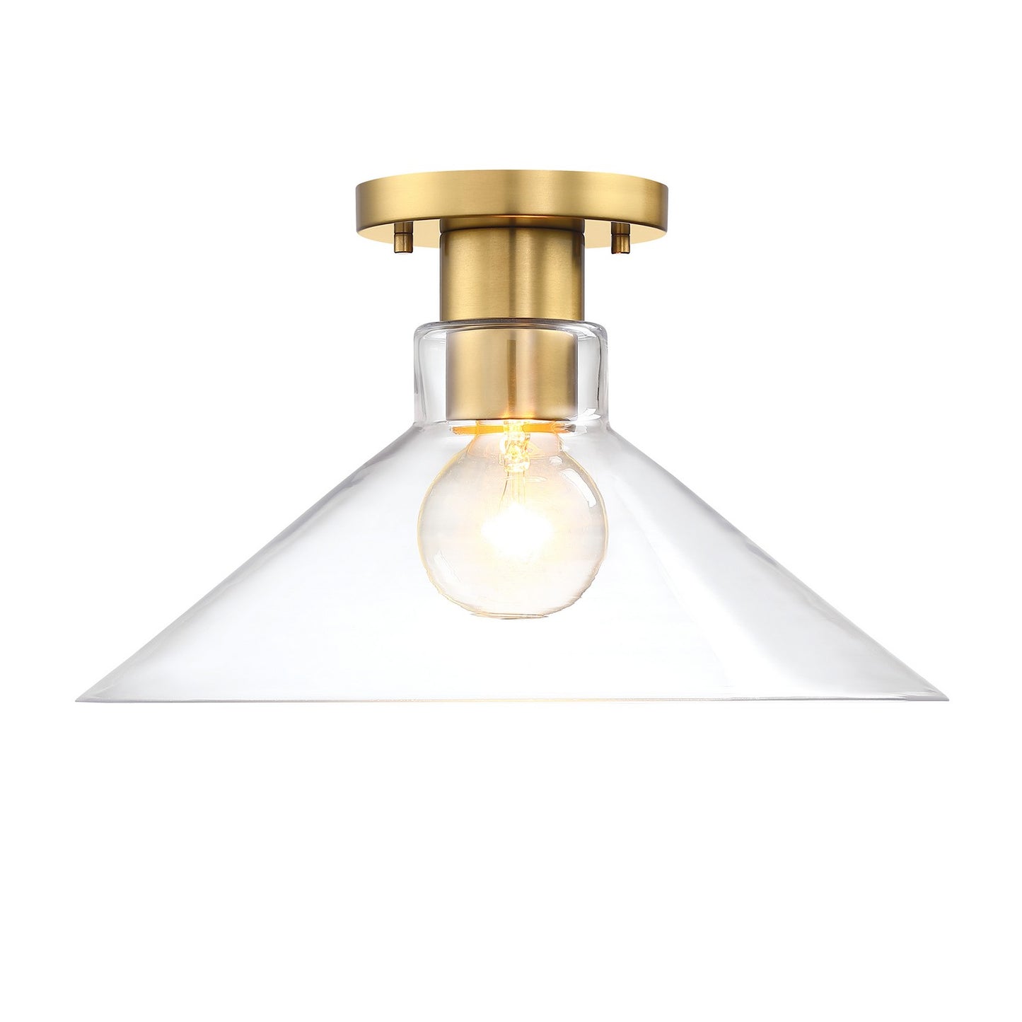Leena One Light Semi Flush Mount in Brushed Gold