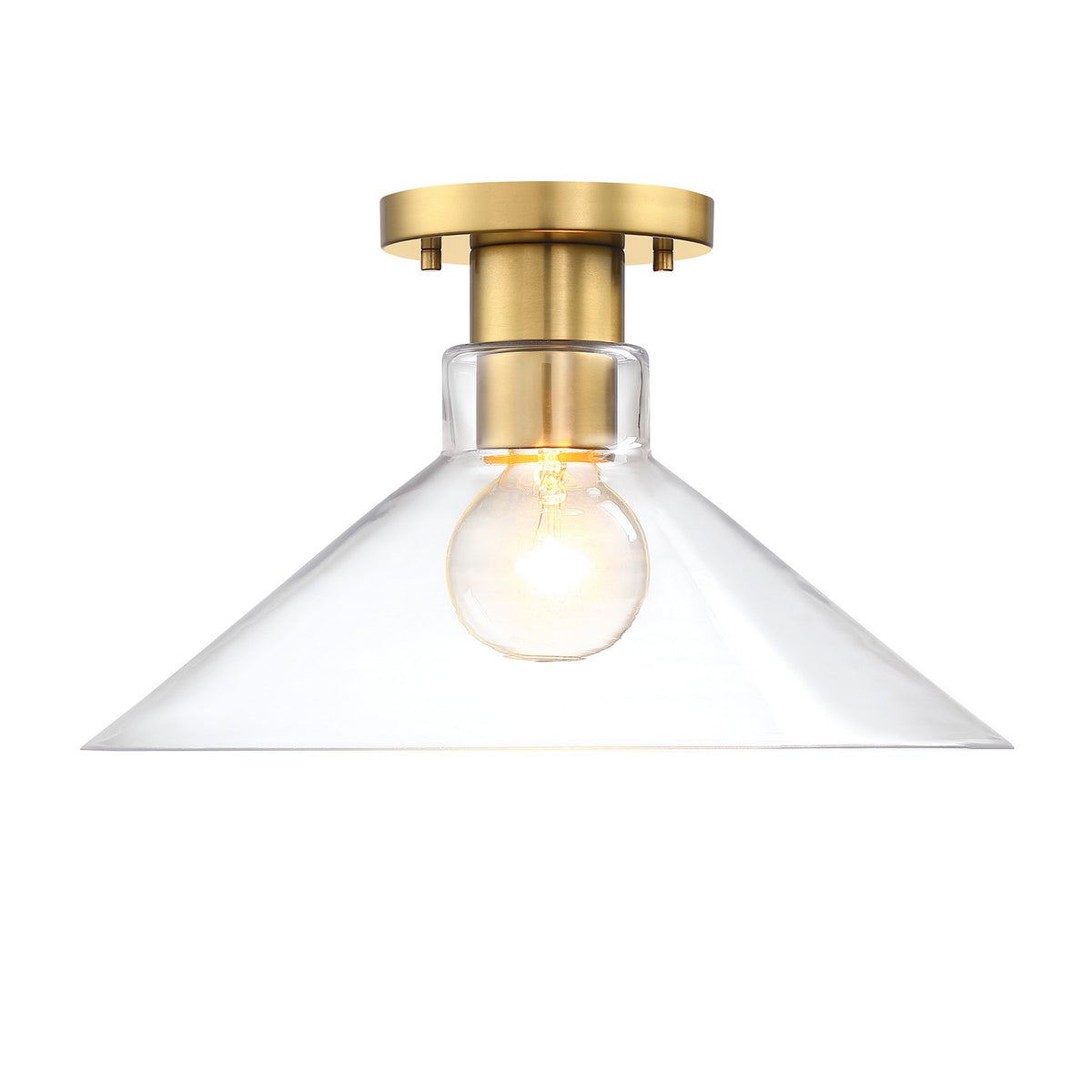 Leena One Light Semi Flush Mount in Brushed Gold