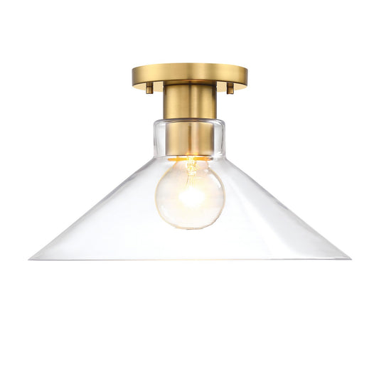Leena One Light Semi Flush Mount in Brushed Gold