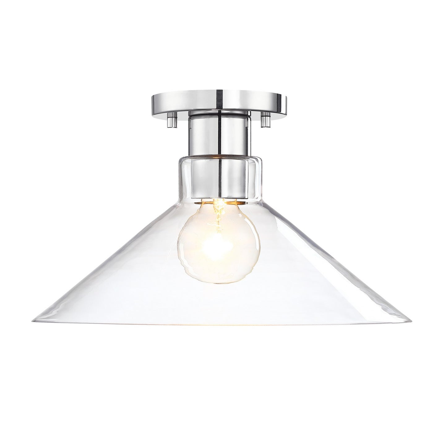 Leena One Light Semi Flush Mount in Polished Nickle