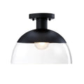 Rey One Light Semi Flush Mount in Matte Black