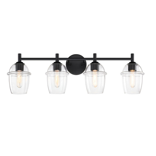 Summer Jazz Four Light Vanity in Matte Black