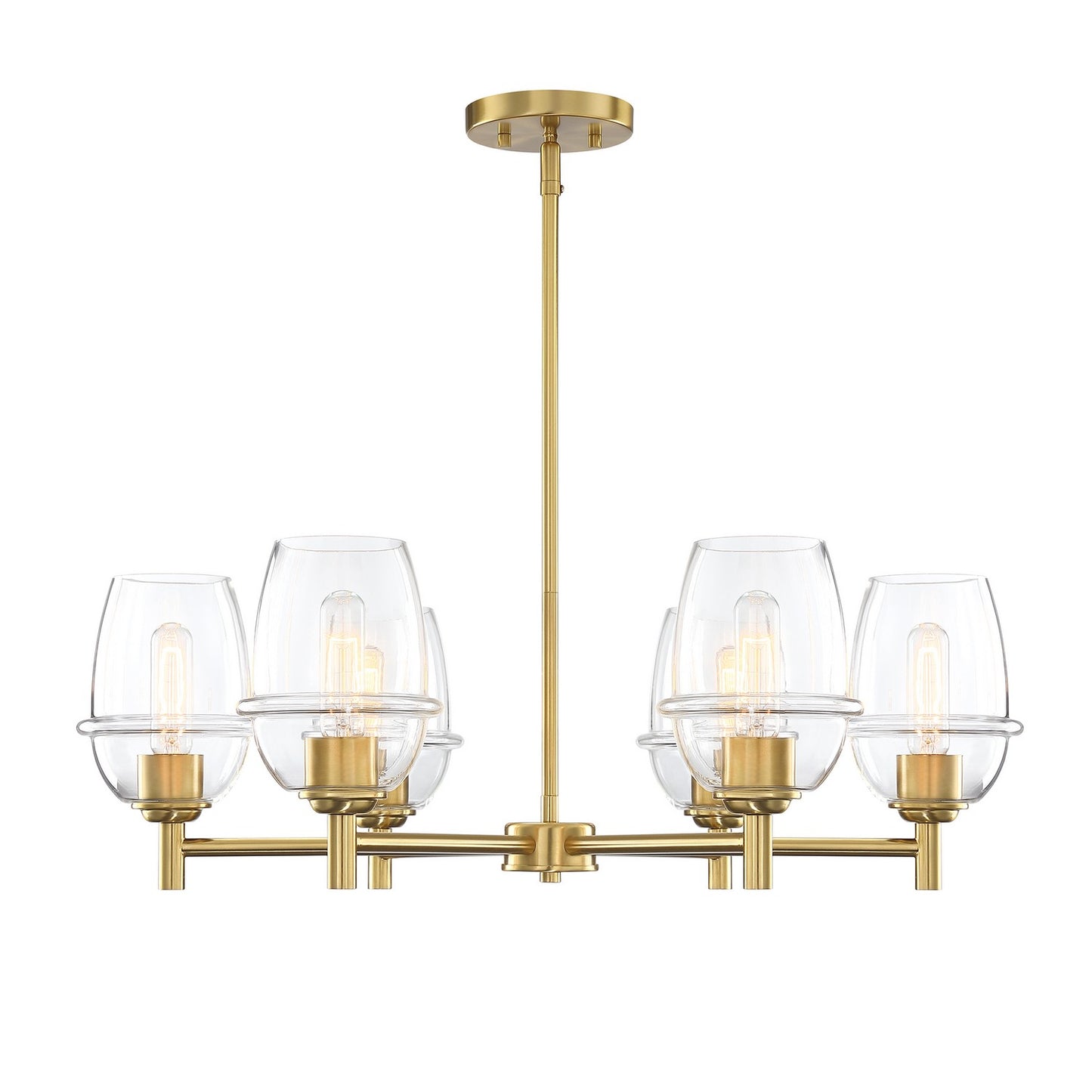 Summer Jazz Six Light Chandelier in Brushed Gold
