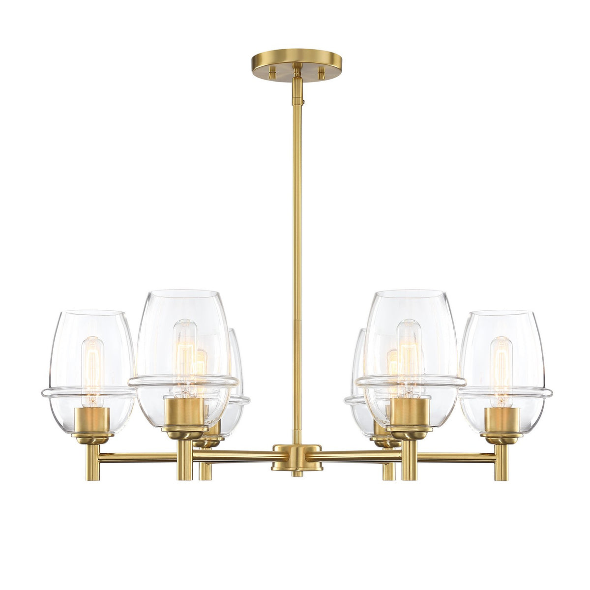 Summer Jazz Six Light Chandelier in Brushed Gold
