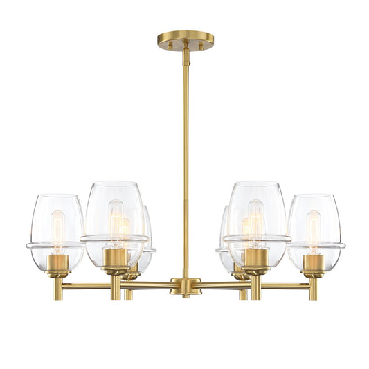 Summer Jazz Six Light Chandelier in Brushed Gold
