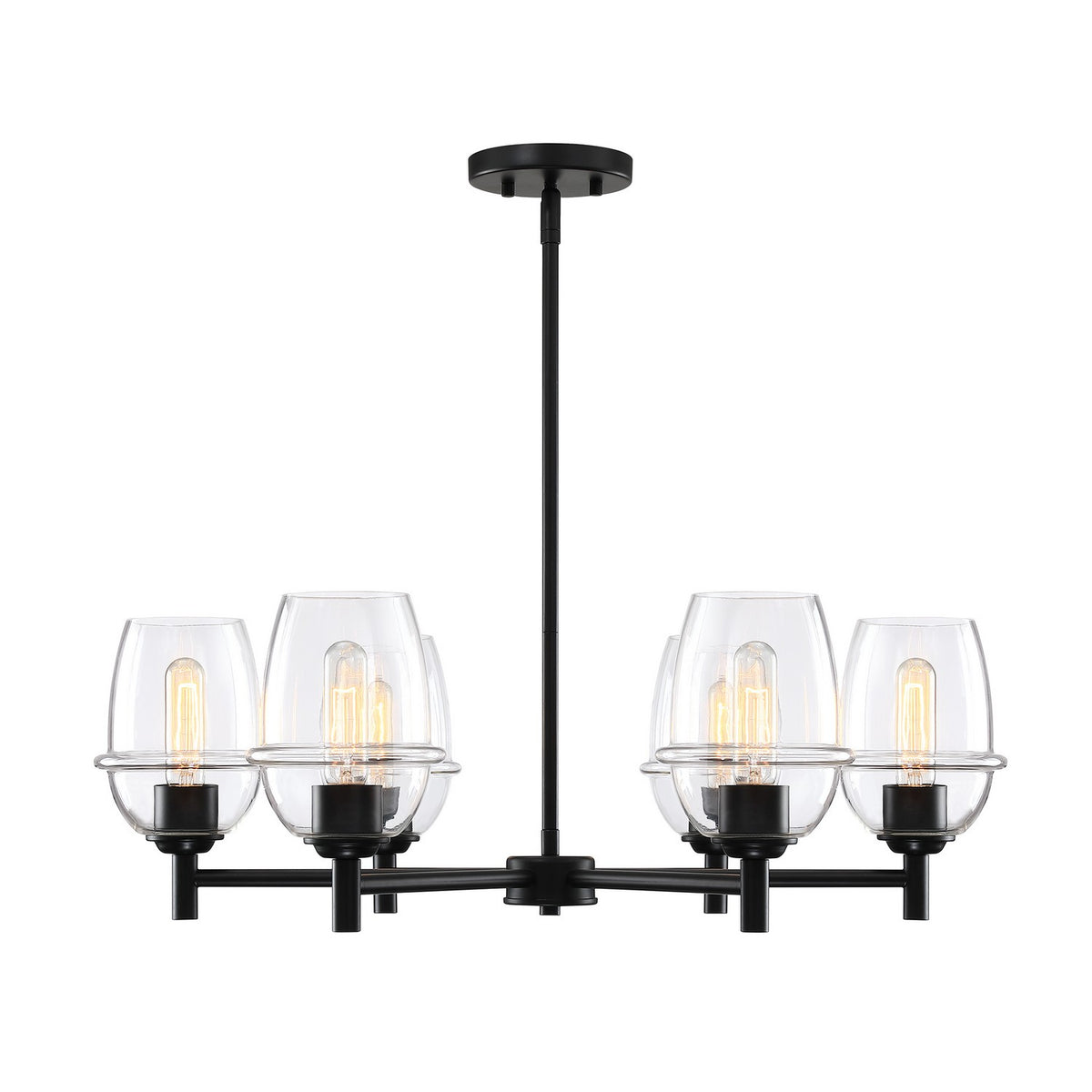Summer Jazz Six Light Chandelier in Matte Black