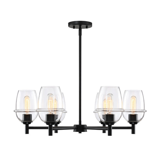 Summer Jazz Six Light Chandelier in Matte Black