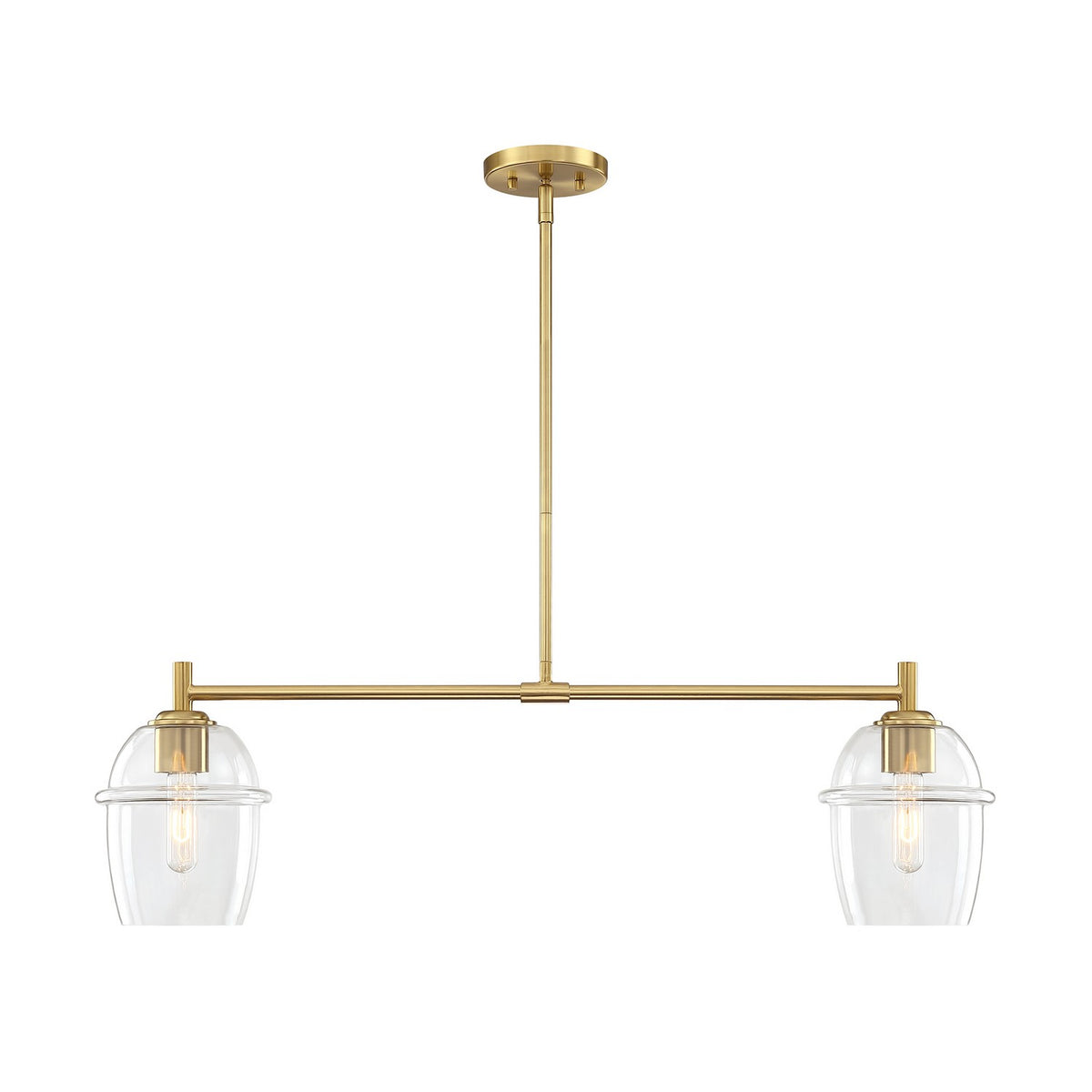 Summer Jazz Two Light Island Pendant in Brushed Gold