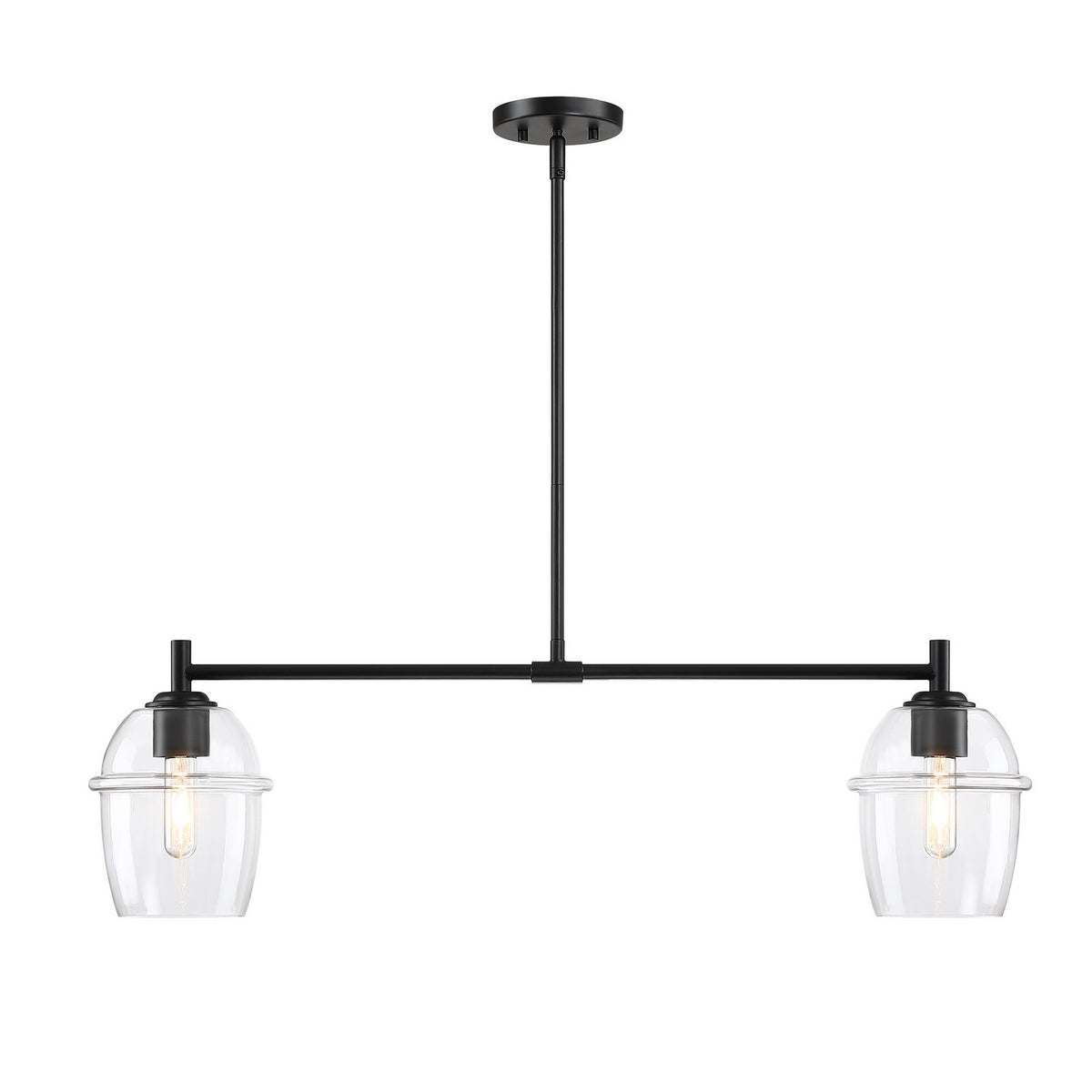 Summer Jazz Two Light Island Pendant in Matte Black