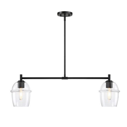 Summer Jazz Two Light Island Pendant in Matte Black