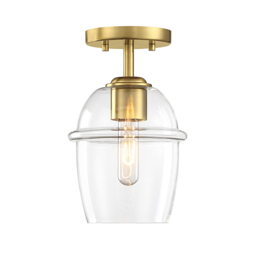 Summer Jazz One Light Semi Flush Mount in Brushed Gold