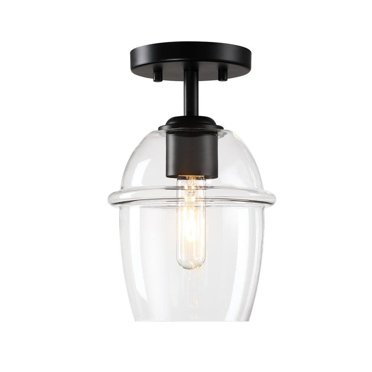 Summer Jazz One Light Semi Flush Mount in Matte Black
