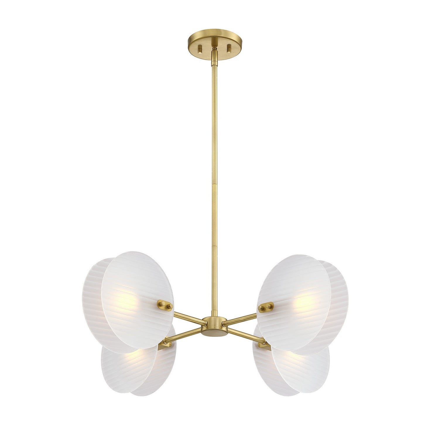 Sky Fall Four Light Chandelier in Brushed Gold