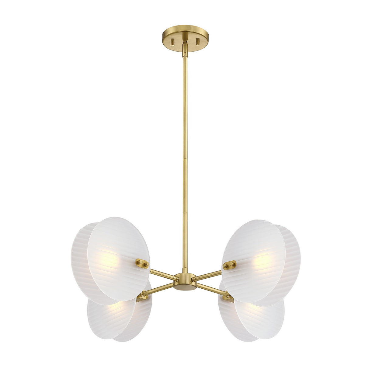 Sky Fall Four Light Chandelier in Brushed Gold