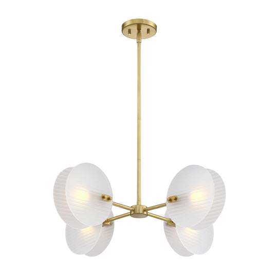 Sky Fall Four Light Chandelier in Brushed Gold